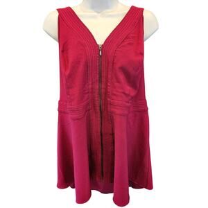 NWT torrid 3X 22 - 24 Peplum Crepe Zip-Front Top chic red layering summer NEW